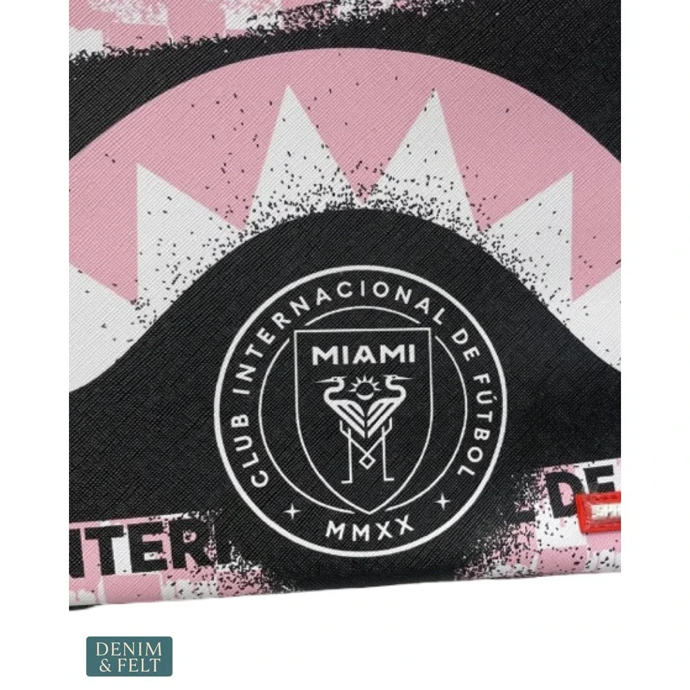 NEW Sprayground Inter Miami Stencil Shark DLXSV Pink Black Backpack MLS Soccer
